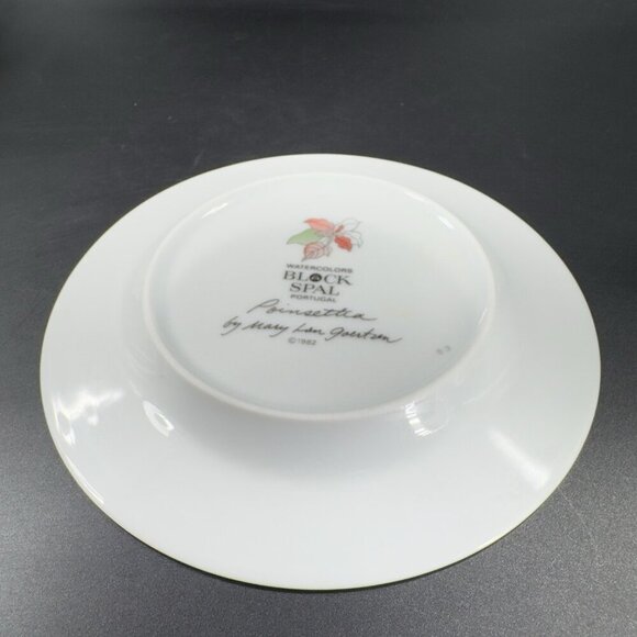 1982 Block China Bernarda Poinsettia Mary Lou Goertzen Porcelain Dish Plate Set4 - Picture 8 of 10